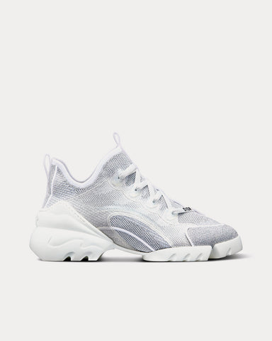 Dior D-Connect Silver-Tone Laminated Mesh High Top Sneakers