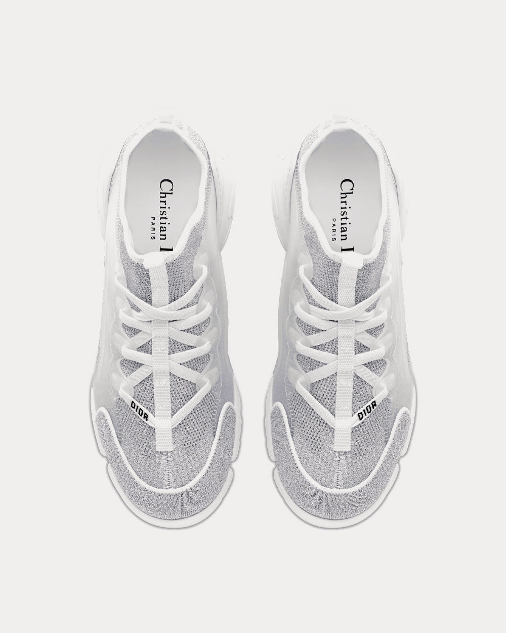 Dior D-Connect Silver-Tone Laminated Mesh High Top Sneakers 