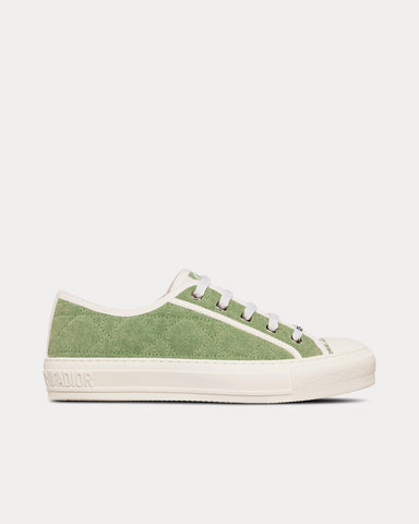 Dior Walk'n'Dior Green Faded Cannage Embroidered Denim Low Top Sneakers