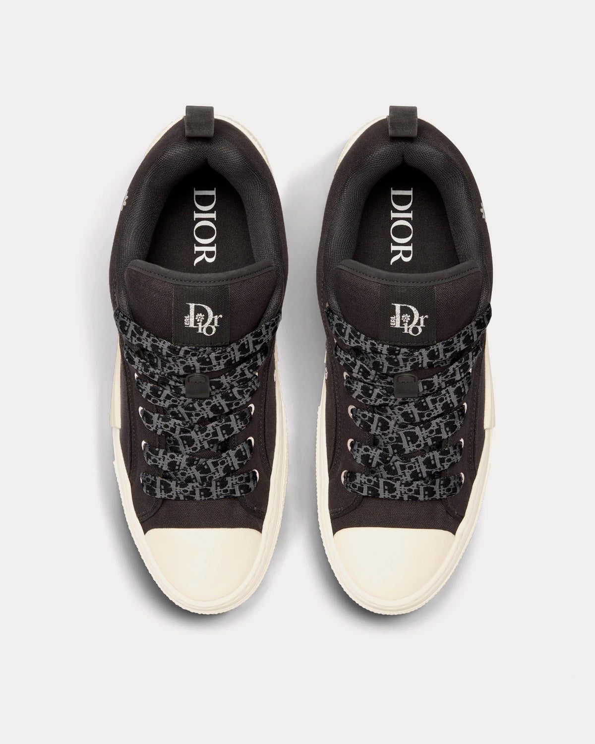 Dior x ERL B23 Skater Black Cotton Canvas Low Top Sneakers - 2