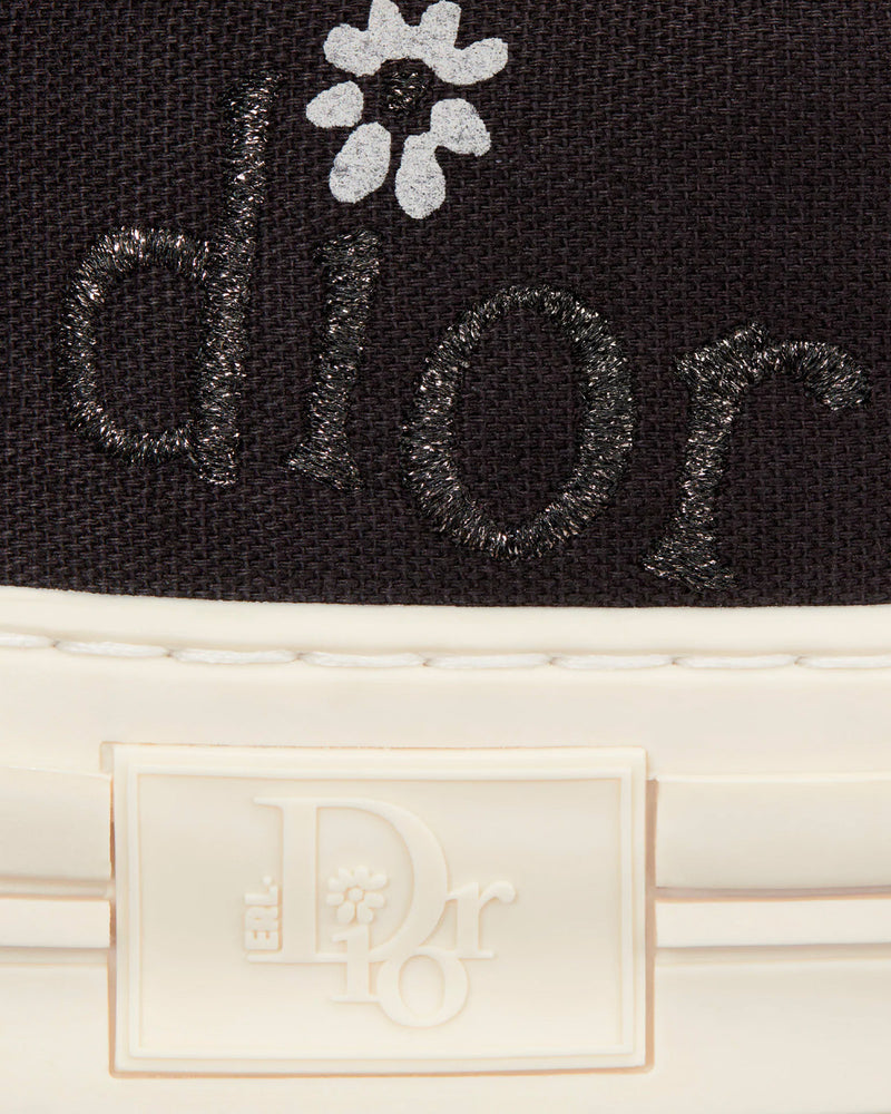 Dior x ERL B23 Skater Black Cotton Canvas Low Top Sneakers - 5