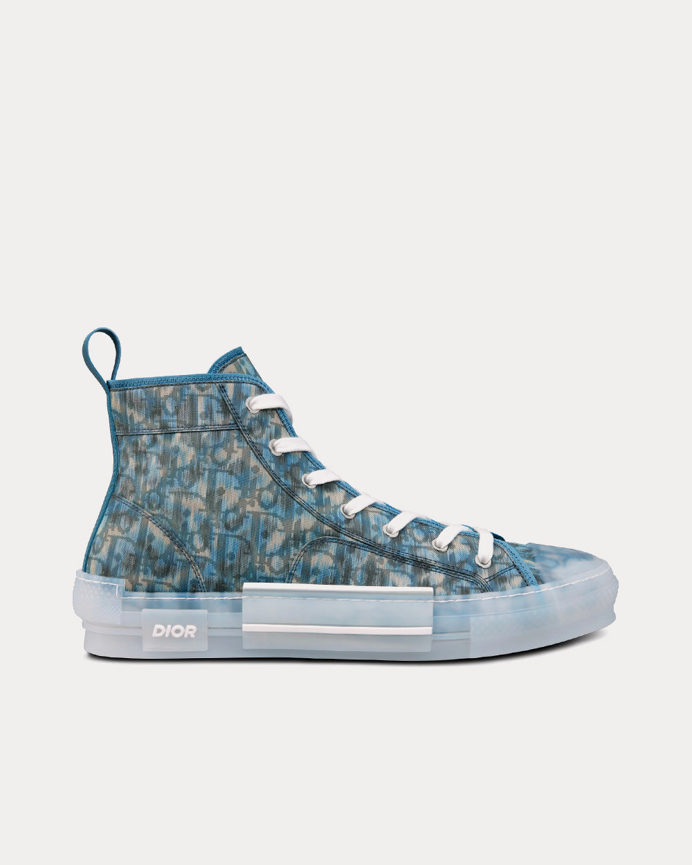 B23 Blue Dior Oblique Parley Ocean Plastic High Top Sneakers