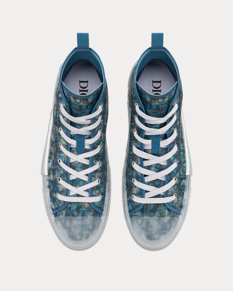 Dior x Parley B23 Blue Dior Oblique Parley Ocean Plastic® High Top Sneakers - 2