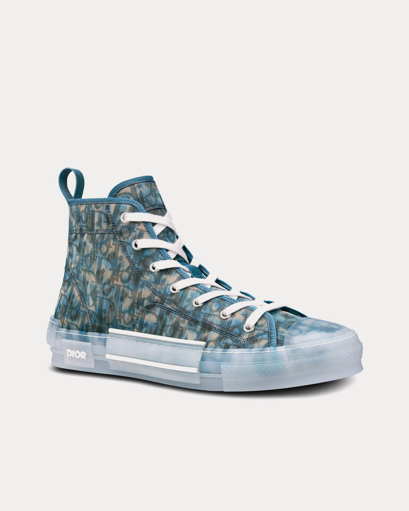 Dior x Parley B23 Blue Dior Oblique Parley Ocean Plastic® High Top Sneakers - 3