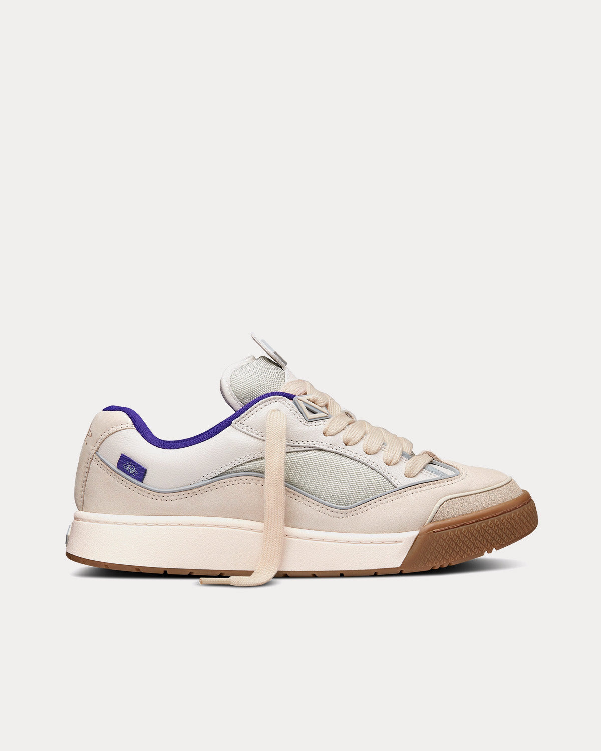 B713 'Cactus Jack' Cream Grained Calfskin, Technical Mesh and Nubuck  Calfskin Low Top Sneakers