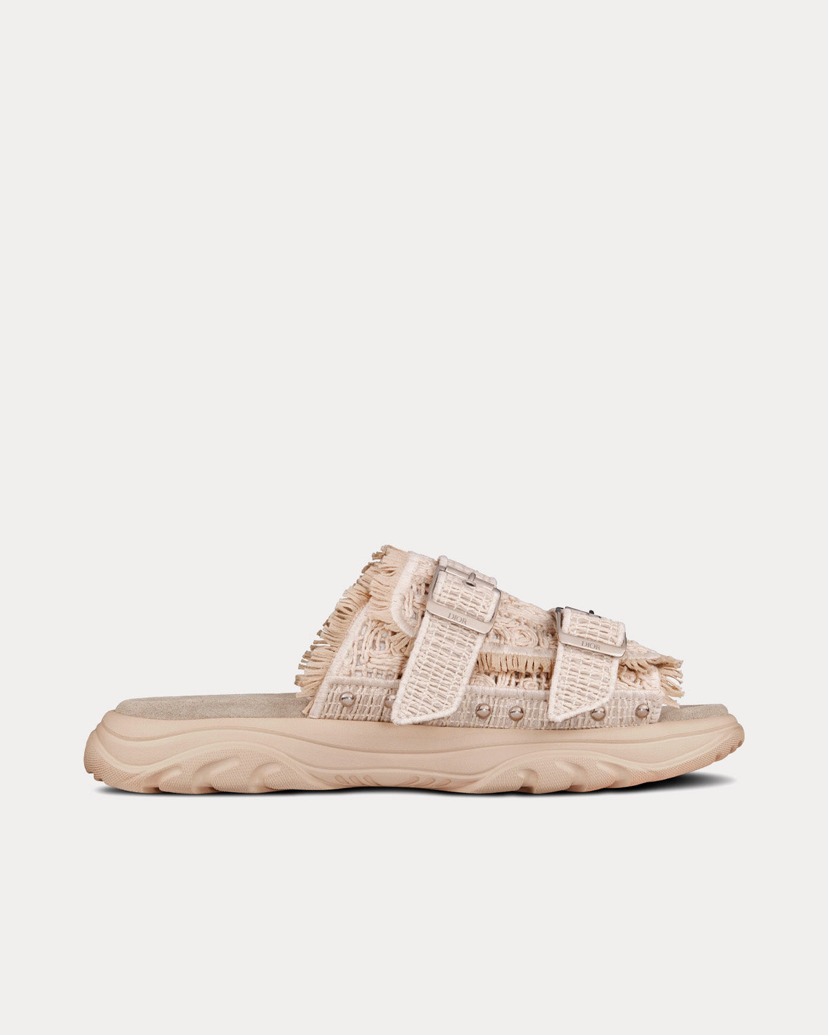 Dior x Travis Scott H-Town Cream Dior Oblique Macramé Sandals - 1