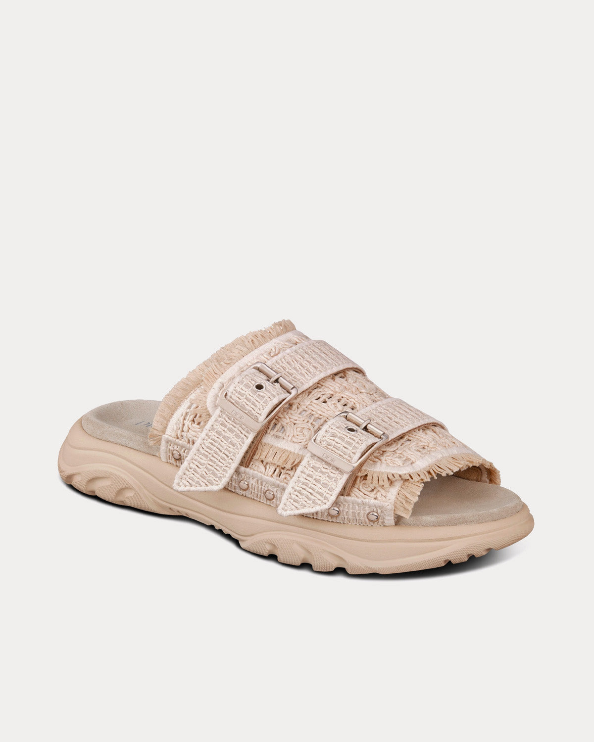 Dior x Travis Scott H-Town Cream Dior Oblique Macramé Sandals - 3