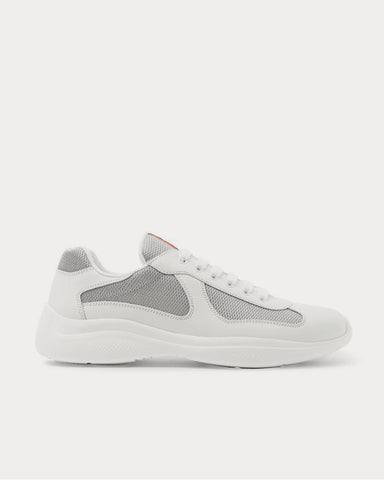 Prada America's Cup Leather and Mesh  White low top sneakers