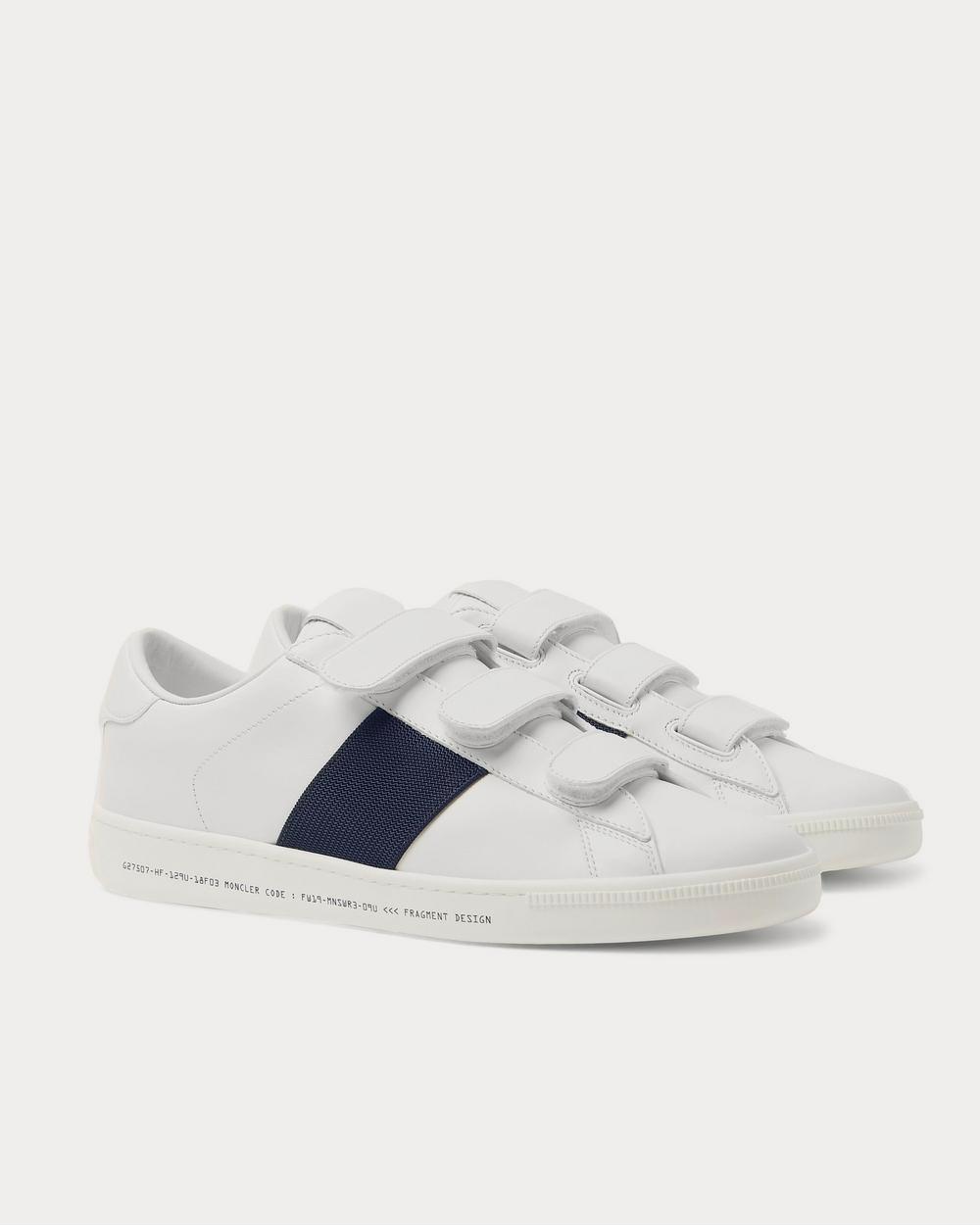 Moncler Fragment Webbing-Trimmed Leather  White low top sneakers - 2