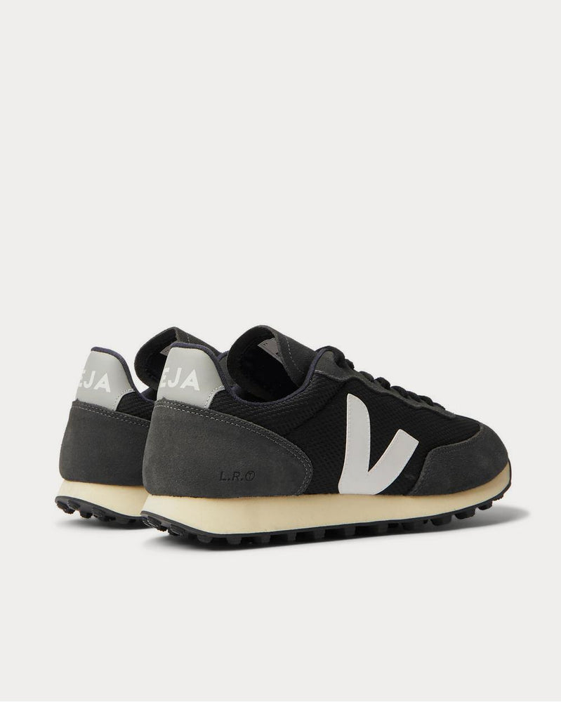 Veja Rio Branco Leather and Rubber-Trimmed Alveomesh and Suede  Black low top sneakers - 3