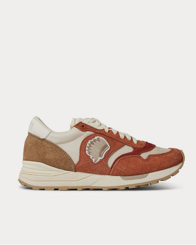 Visvim Roland Leather-Trimmed Suede and Mesh  Orange low top sneakers