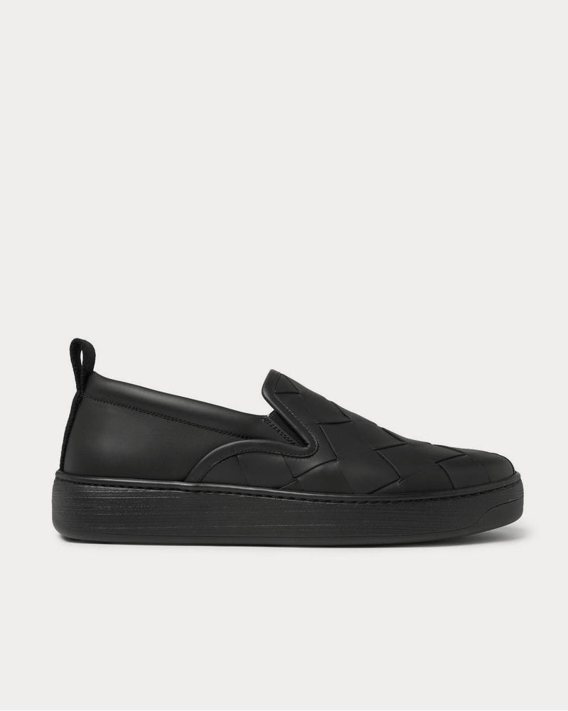 Bottega Veneta Dodger Intrecciato Leather  Black slip on sneakers - 1