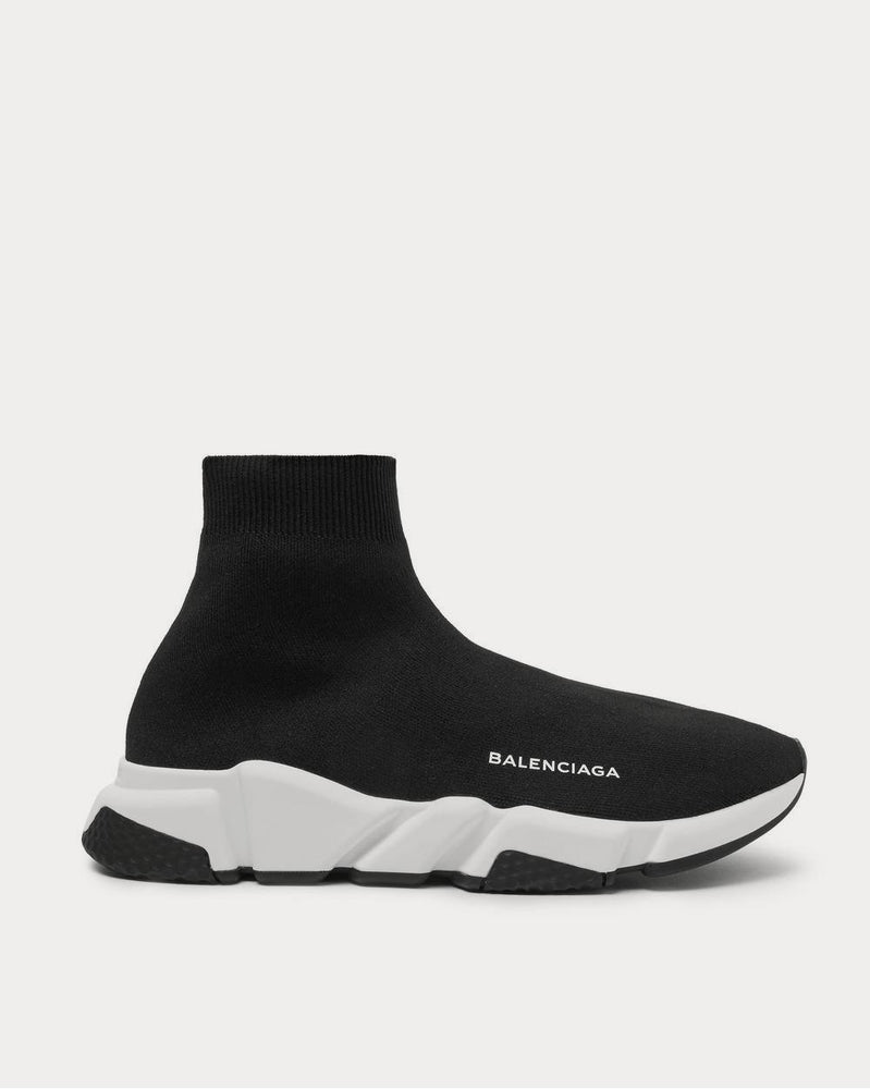 Balenciaga Speed Sock Stretch-Knit Slip-On  Black high top sneakers - 1