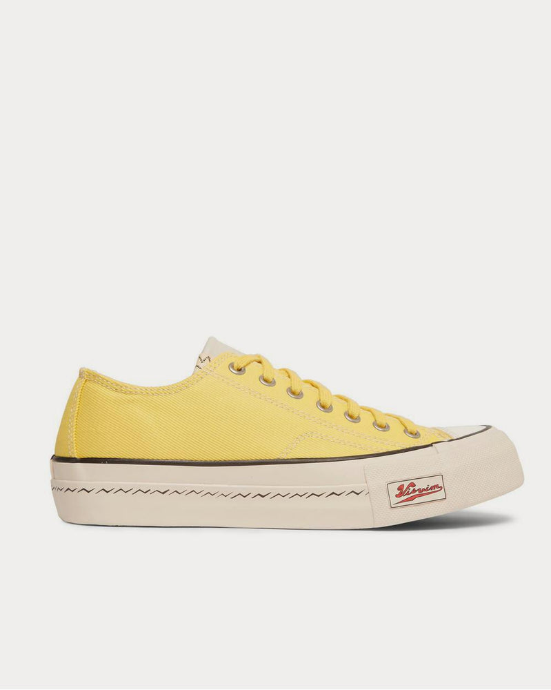 Visvim Skagway Leather-Trimmed Canvas  Yellow low top sneakers - 1