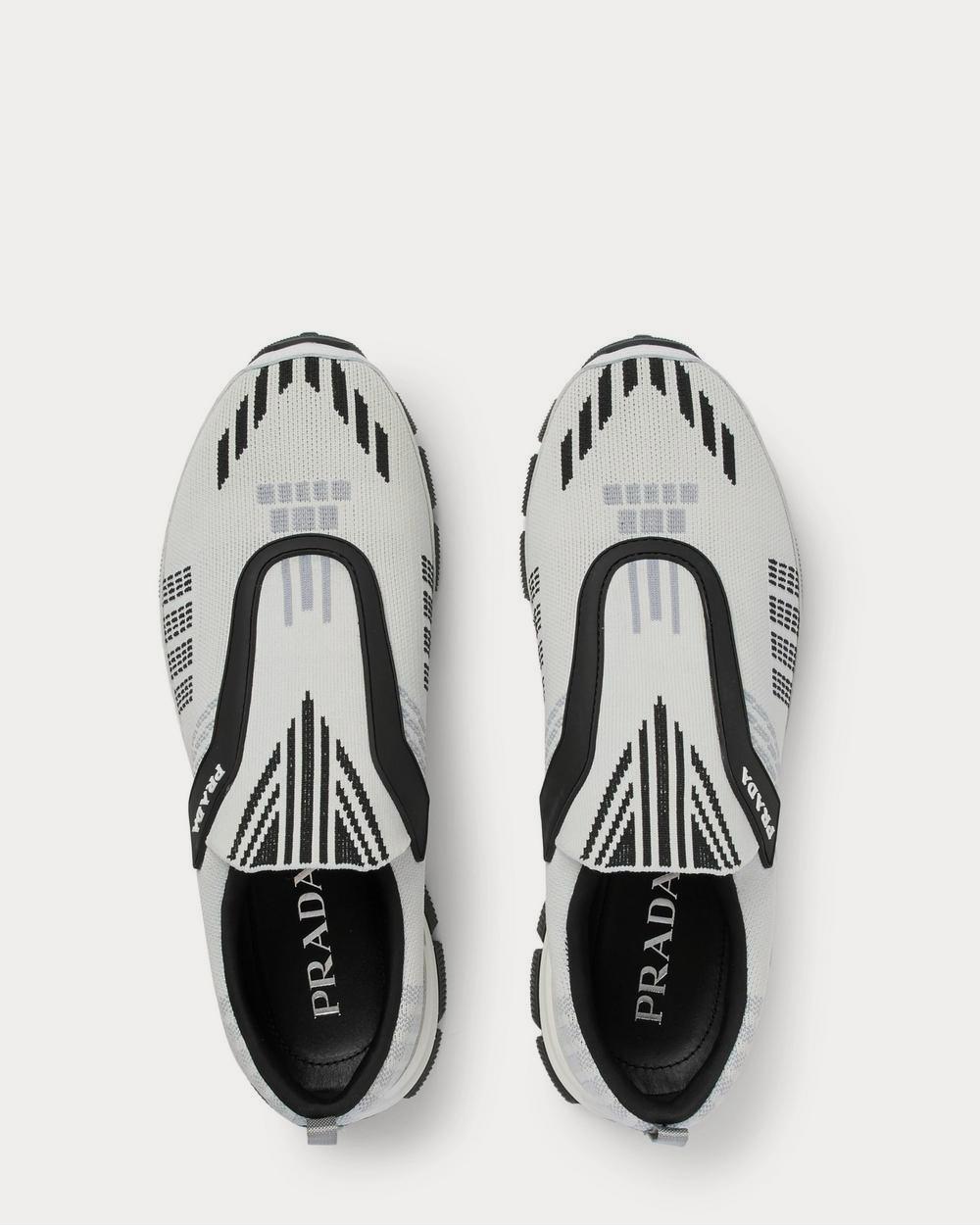 Prada Rubber-Trimmed Nylon-Jacquard Slip-On  White low top sneakers - 6