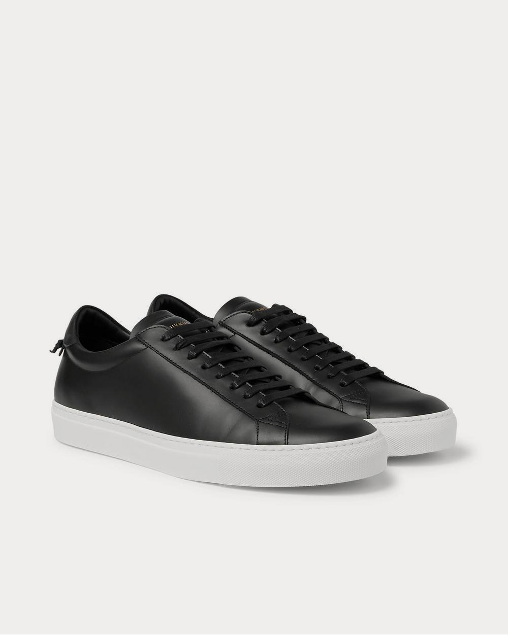 Men s Urban Street Leather Black low top sneakers