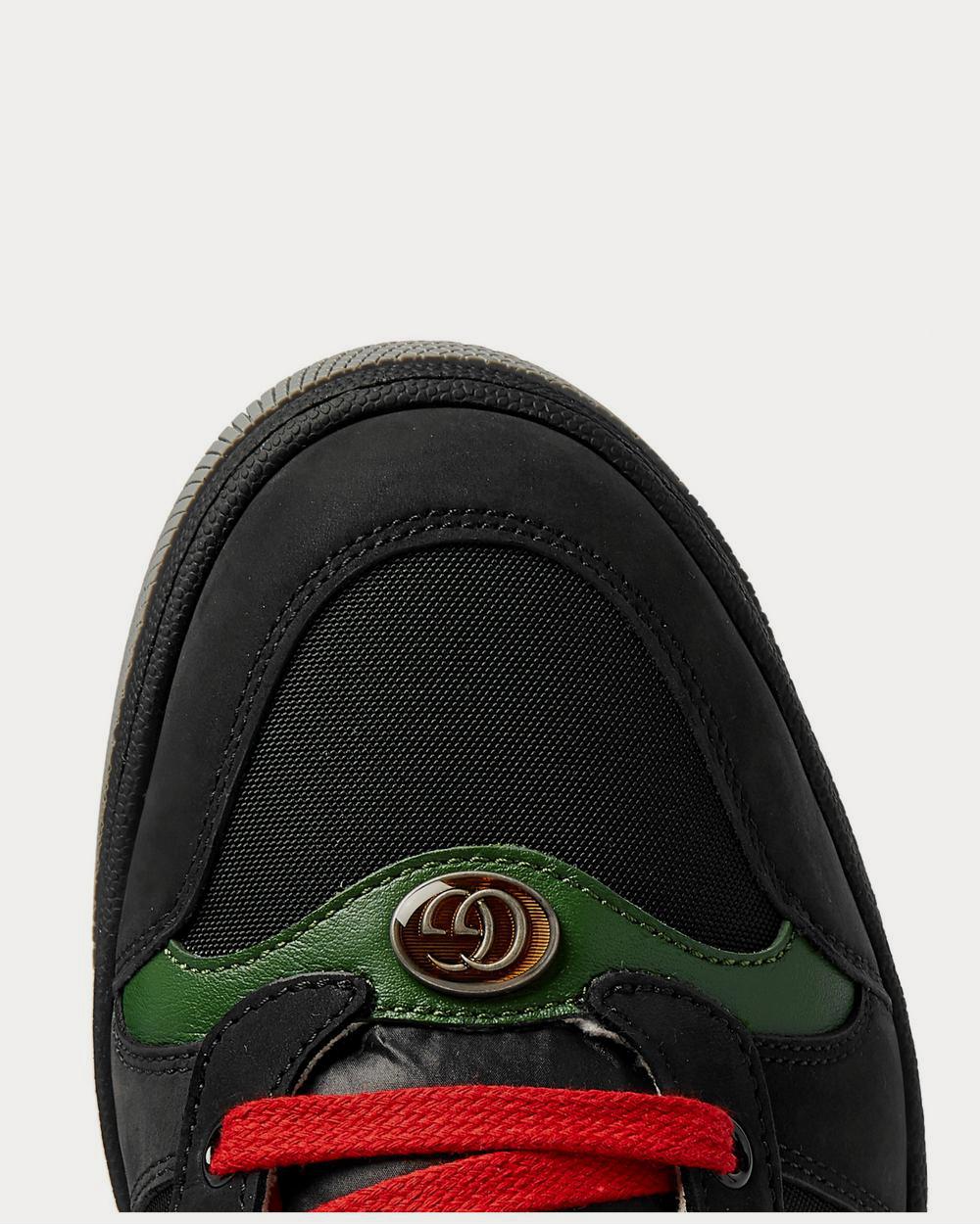 Gucci Screener Webbing-Trimmed Leather, Suede and Canvas  Black low top sneakers - 5