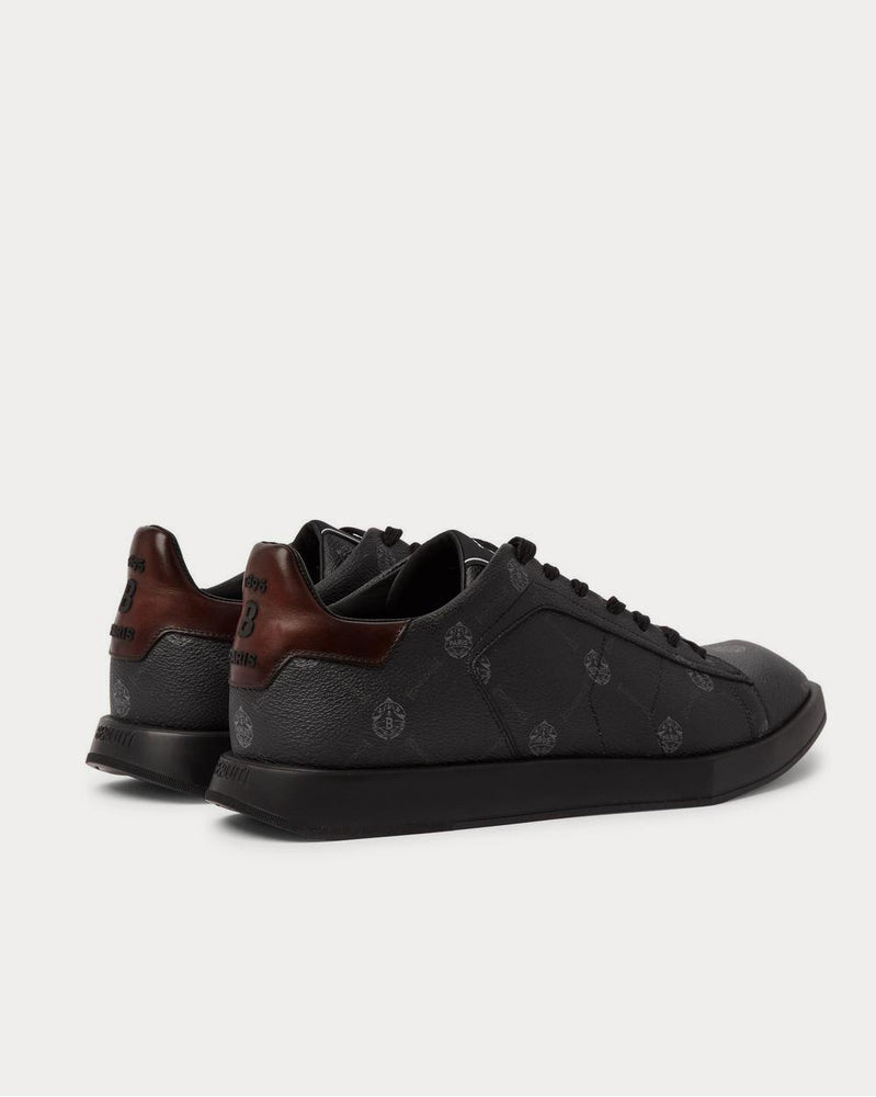 Berluti Stellar Logo-Print Full-Grain Leather  Black low top sneakers - 3