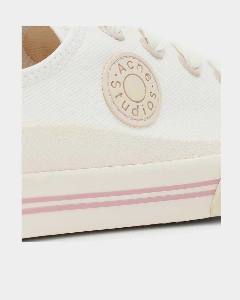 Acne Studios Twill Ivory White Low Top Sneakers - 4