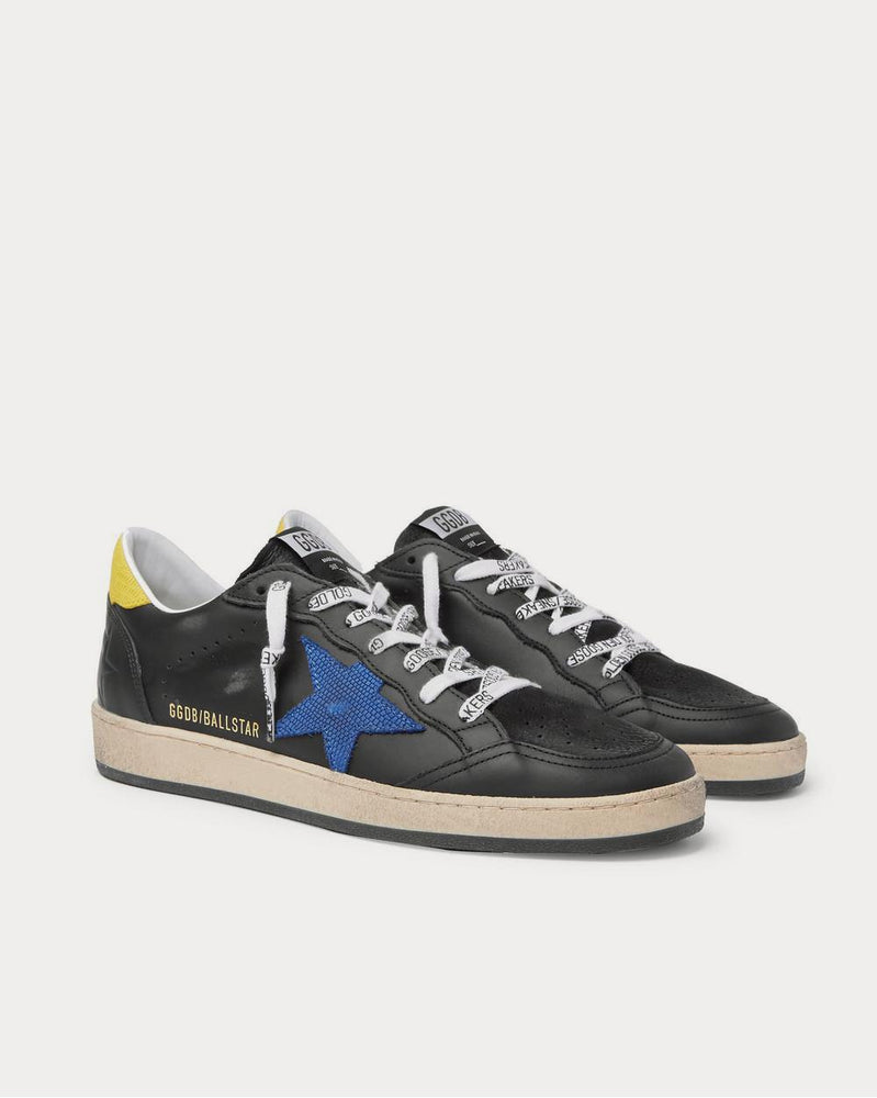 Golden Goose Ball Star Distressed Lizard-Effect Leather  Black low top sneakers - 2