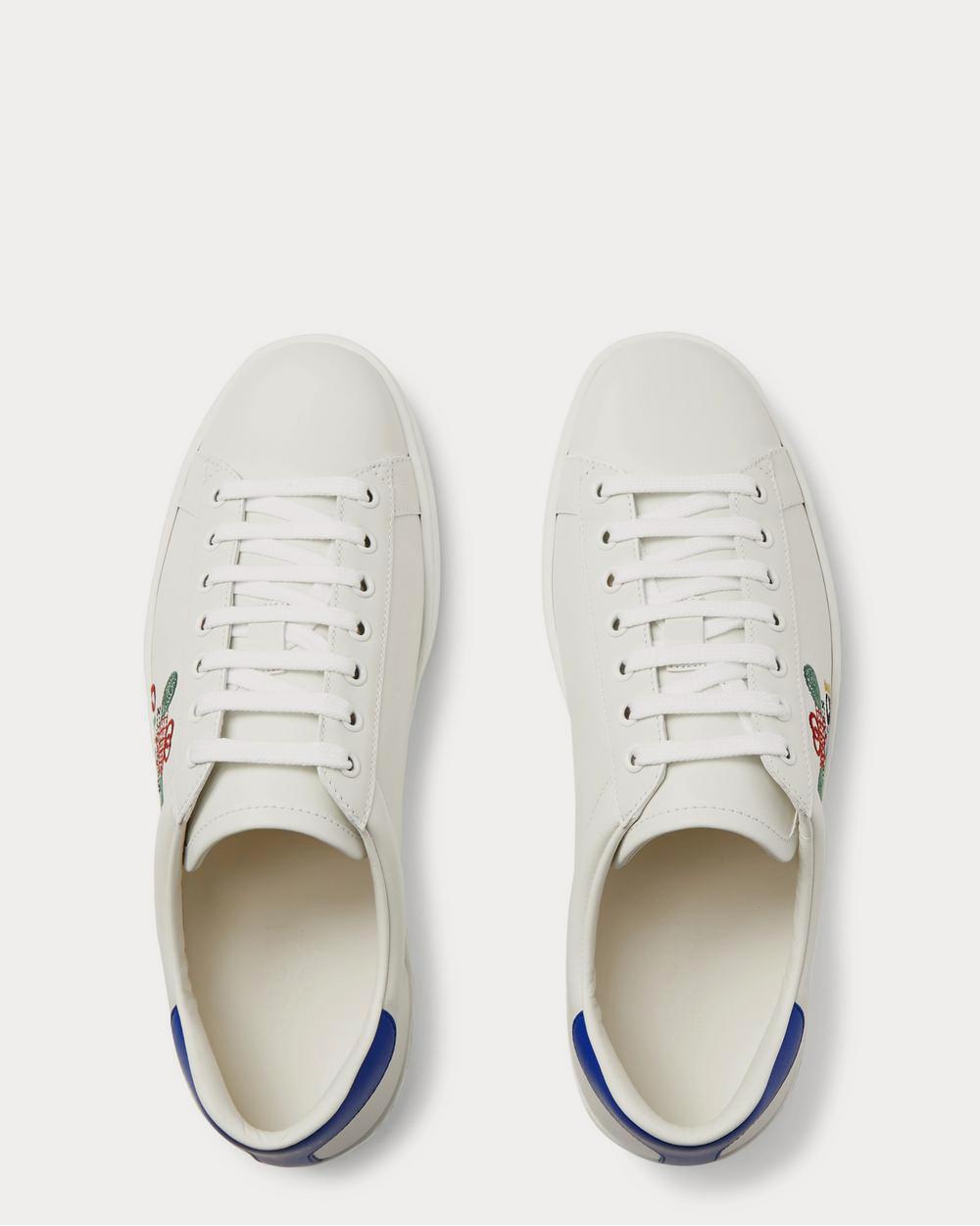 Gucci New Ace Logo-Embroidered Leather  White low top sneakers - 6