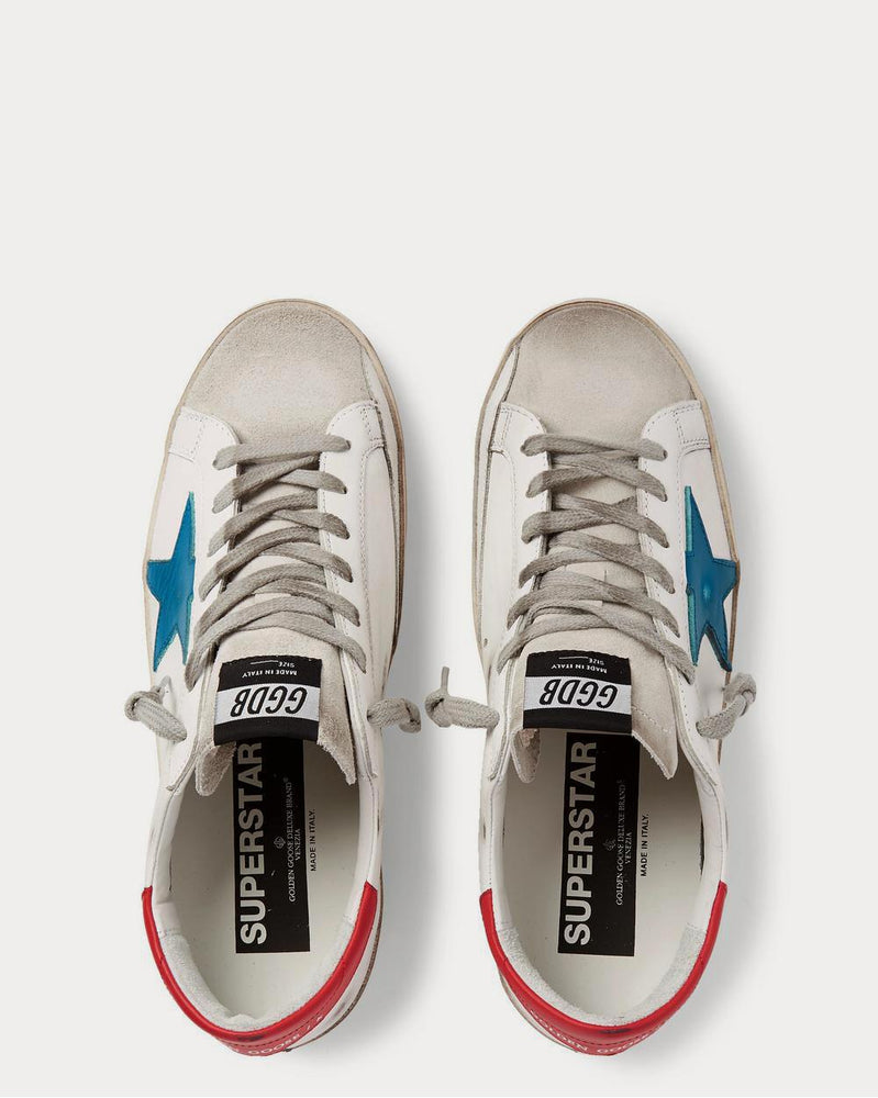 Golden Goose Superstar Distressed Leather and Suede  White low top sneakers - 3