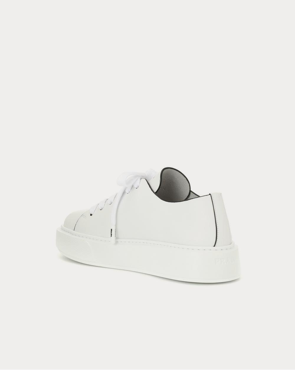 Prada Leather Bianco Low Top Sneakers - 3