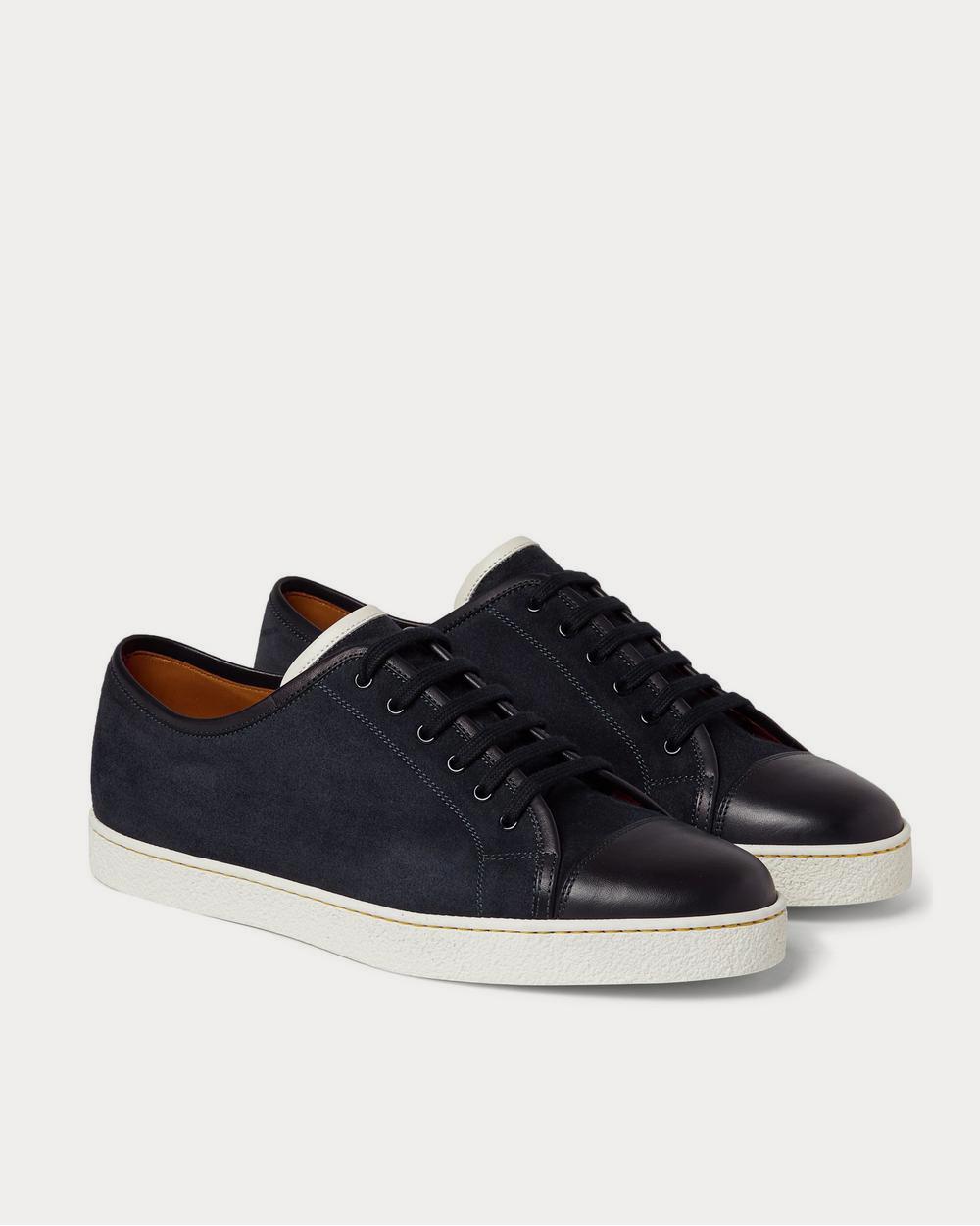 John Lobb Levah Cap-Toe Suede and Leather  Navy low top sneakers - 2