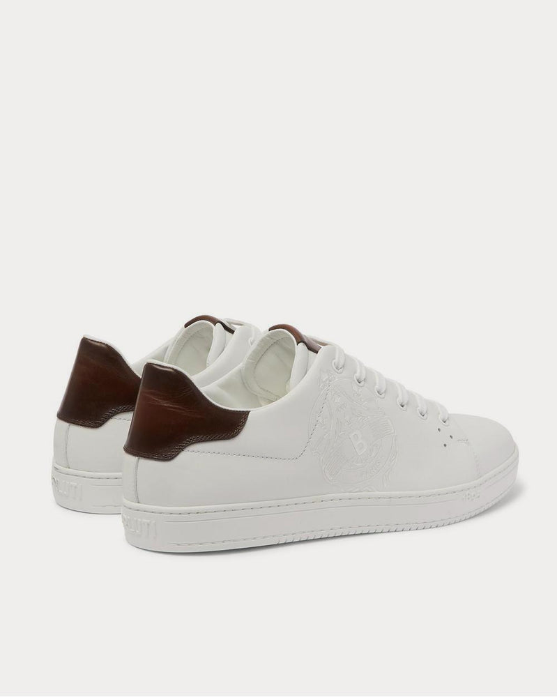 Berluti Scritto Logo-Debossed Venezia Leather  White low top sneakers - 3