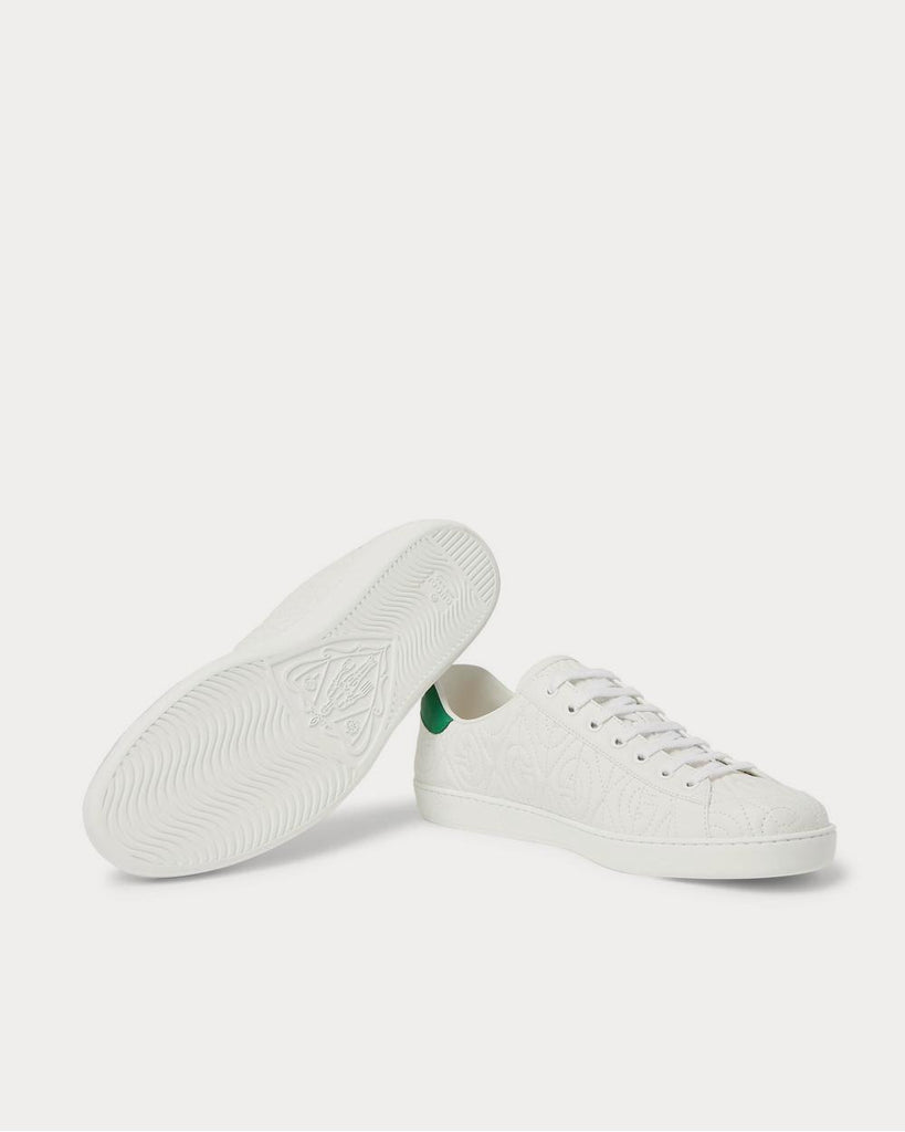 Gucci White G Rhombus Slip-On Sneakers  White shoes men, Sneakers, White  sneakers men