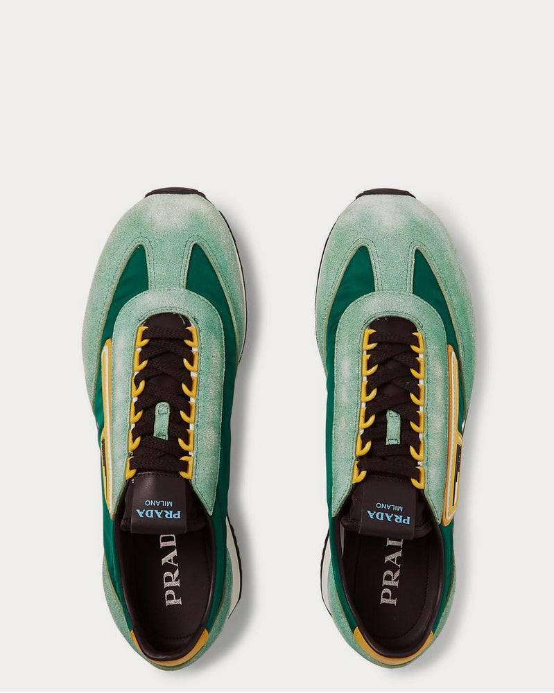 Prada Milano 70 Nylon and Suede  Green low top sneakers - 6