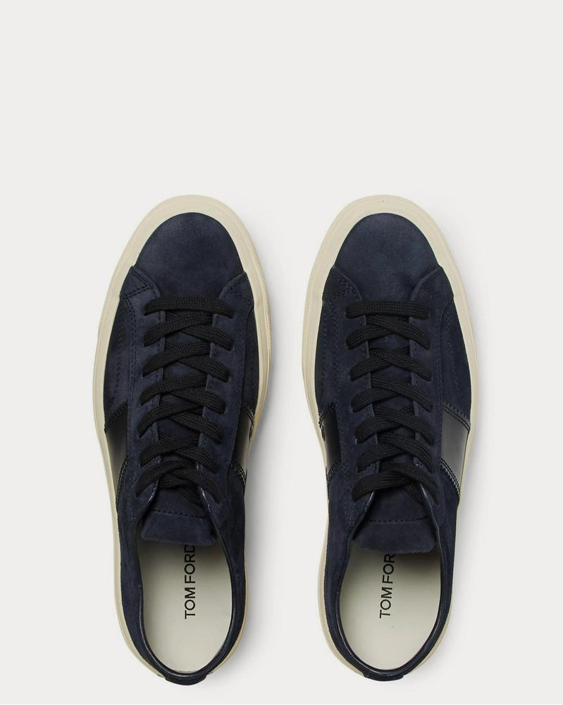 Tom Ford Leather-Trimmed Suede  Navy low top sneakers - 6