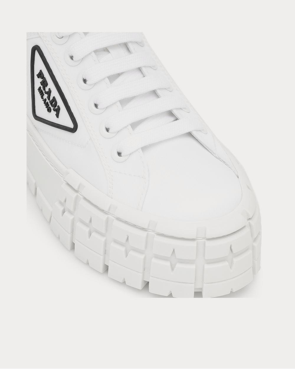 Prada Wheel gabardine Bianco Low Top Sneakers - 4