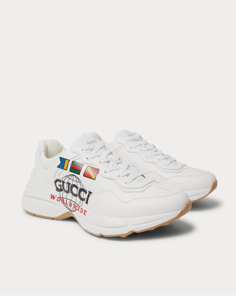 Gucci Rhyton Logo-Print Leather  White low top sneakers - 2