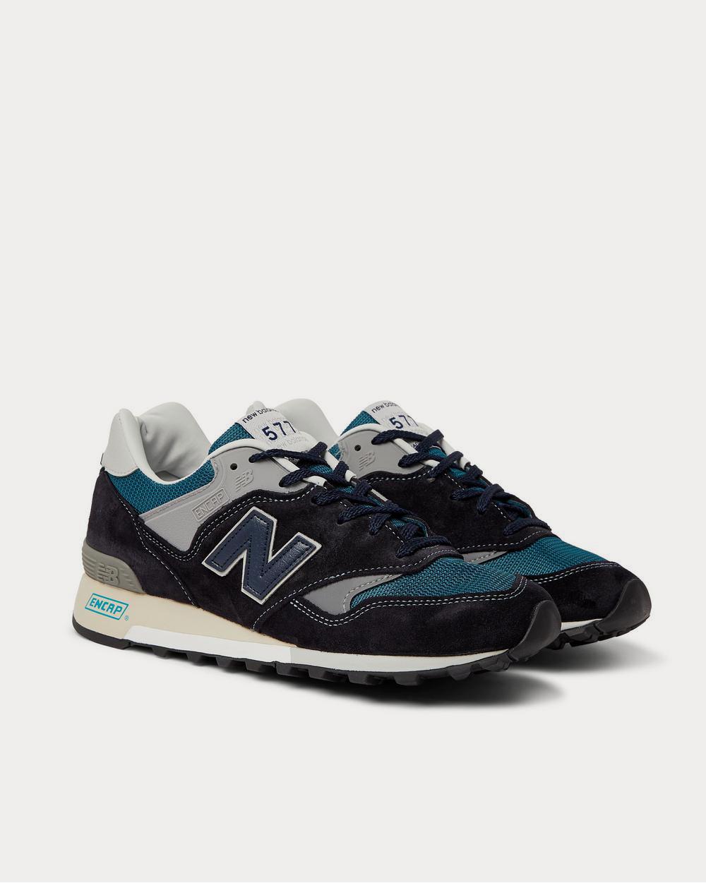 New Balance 577 Suede, Rubber, Mesh and Leather  Blue low top sneakers - 2