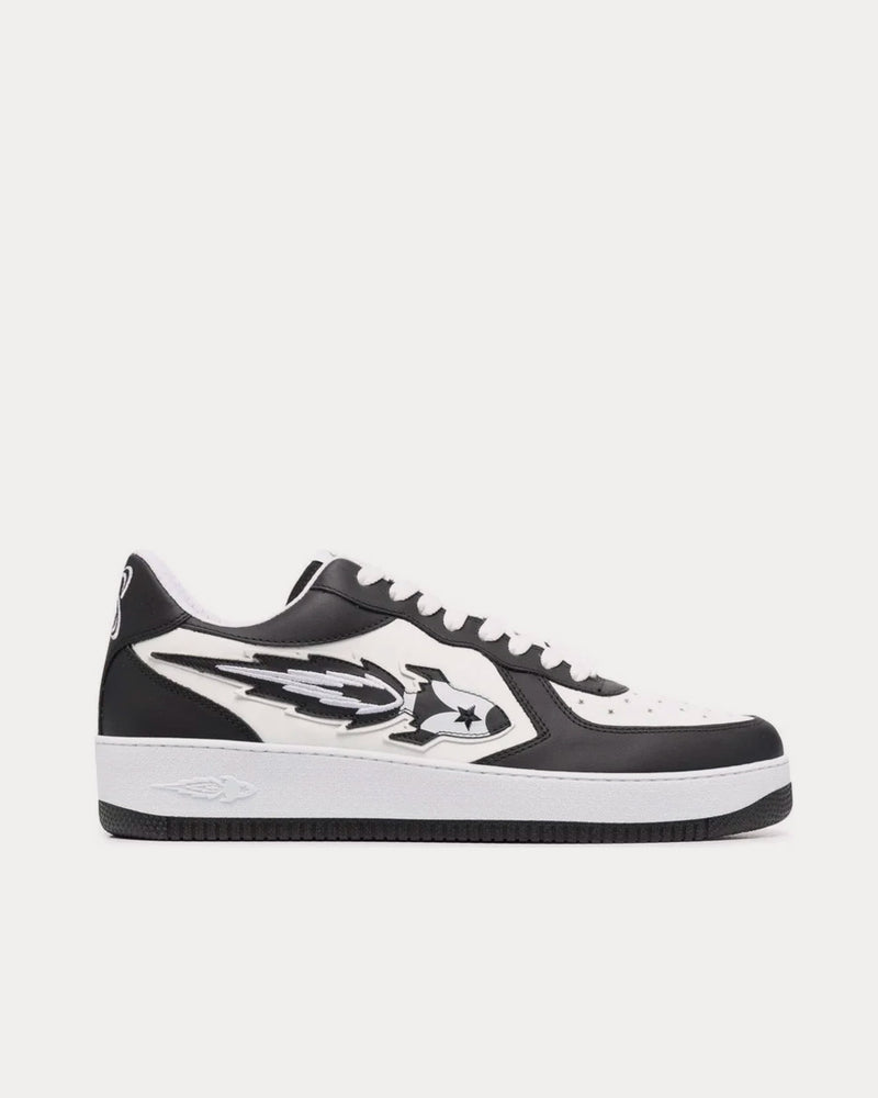 Enterprise Japan Leather White / Black Low Top Sneakers - 1