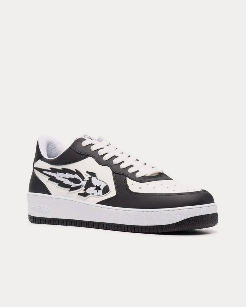 Enterprise Japan Leather White / Black Low Top Sneakers - 2