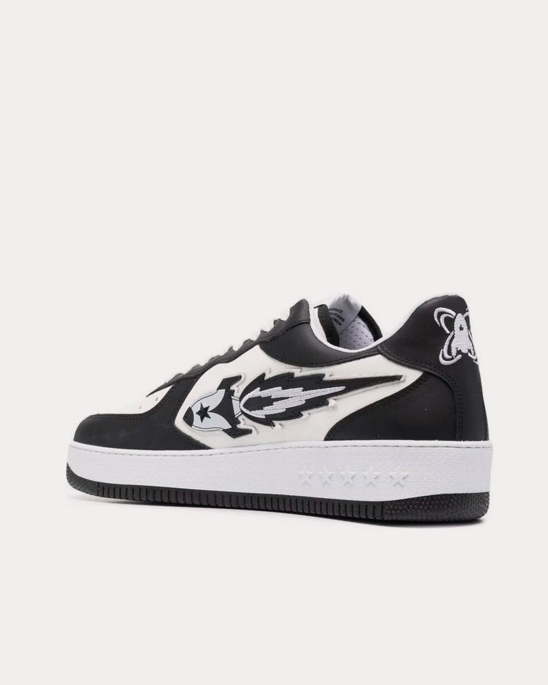 Enterprise Japan Leather White / Black Low Top Sneakers - 3