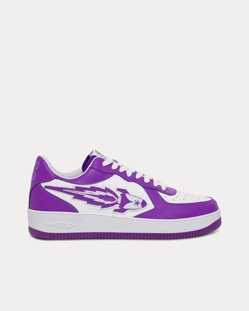 Enterprise Japan Leather White / Purple Low Top Sneakers - 1