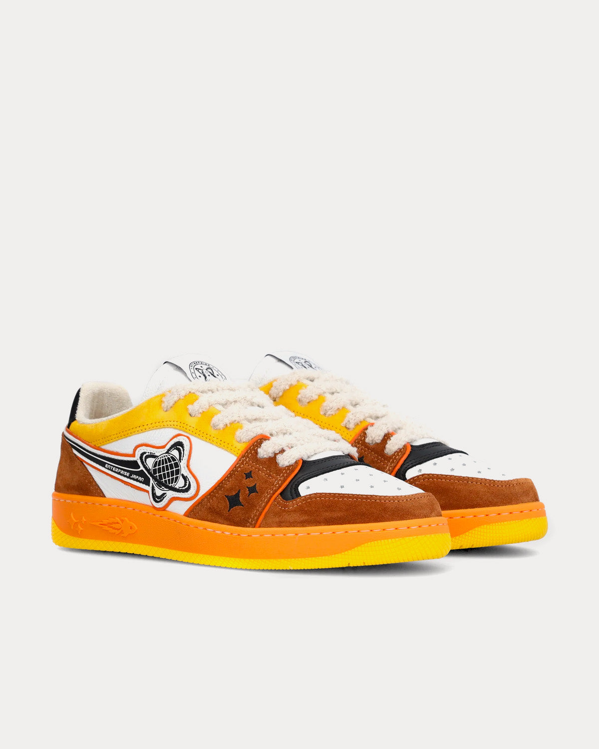 Enterprise Japan EJ Planet Yellow / Brown / White Low Top Sneakers - 2