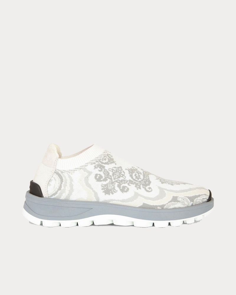 Etro Jacquard Sock White Low Top Sneakers - 1