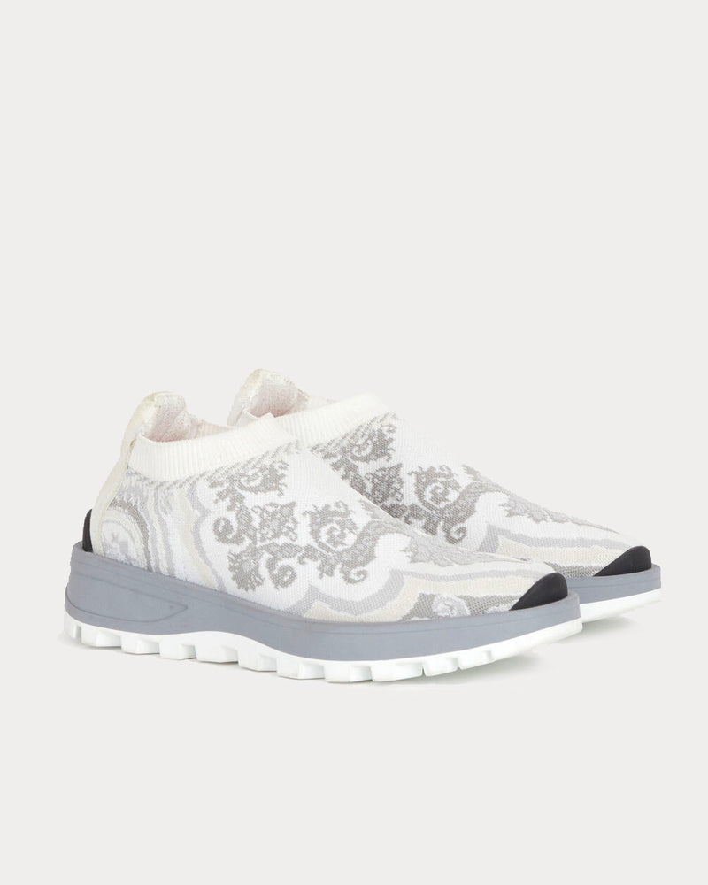 Etro Jacquard Sock White Low Top Sneakers - 2