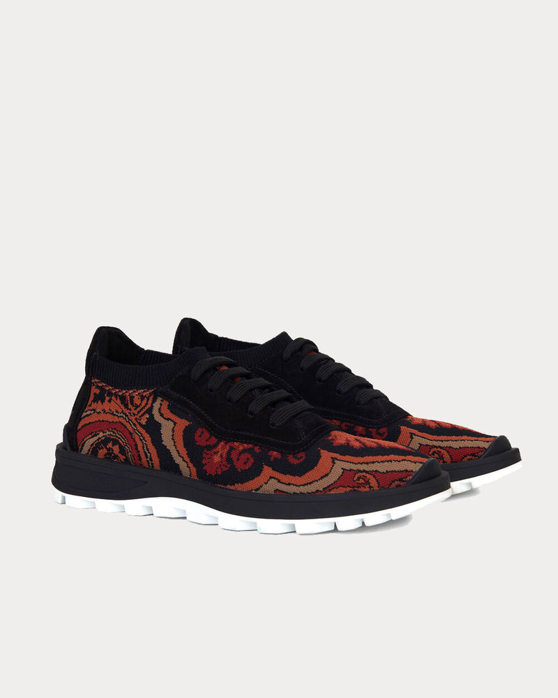 Etro Jacquard Sock Red Low Top Sneakers - 2