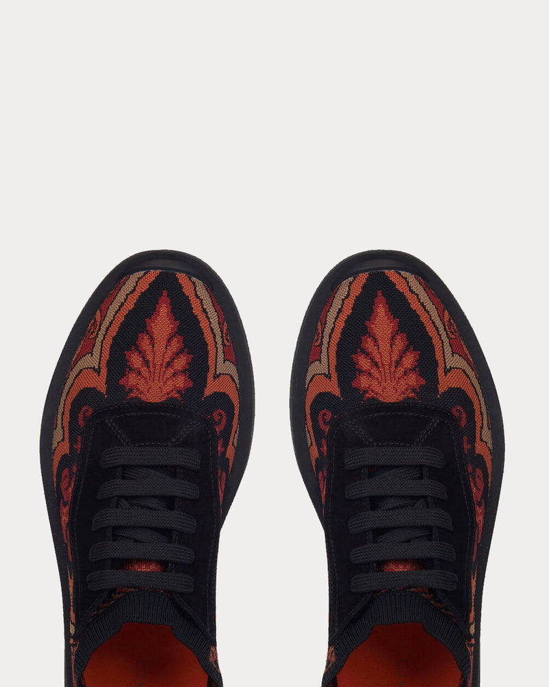 Etro Jacquard Sock Red Low Top Sneakers - 4