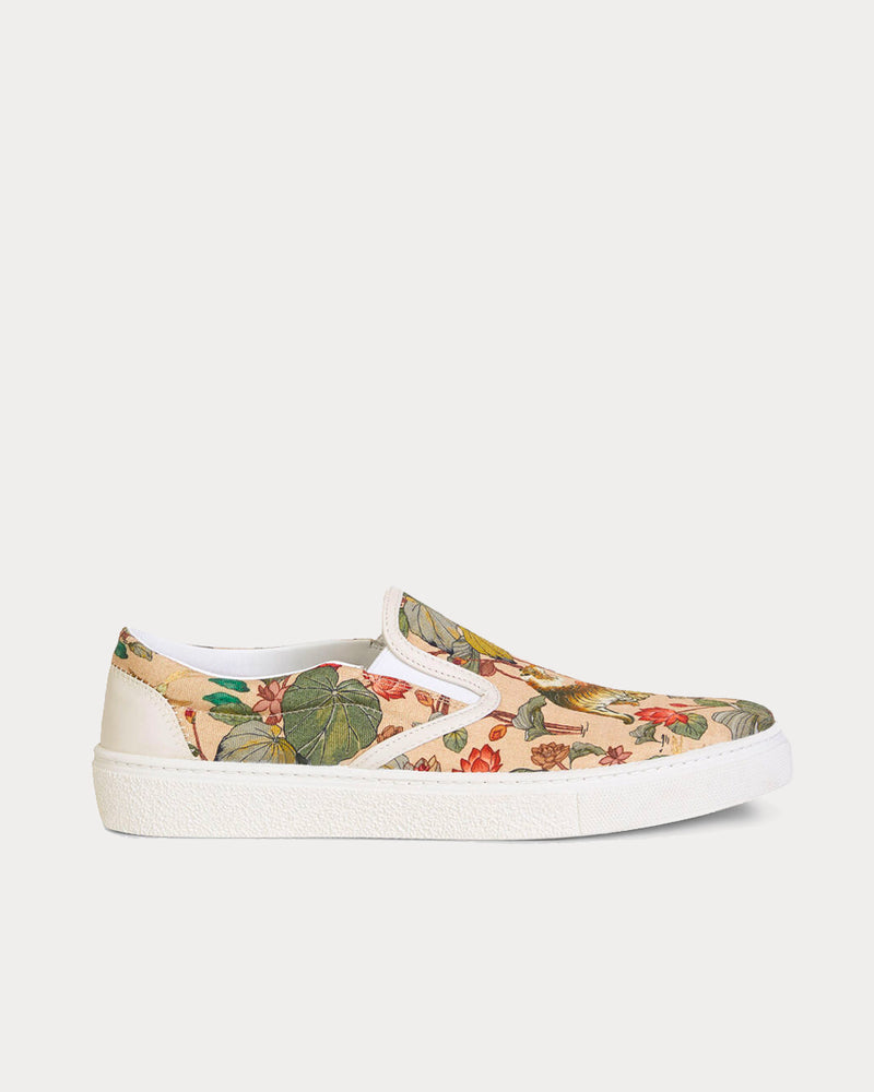 Etro Tiger and Water Lily Print Slip On Sneakers - 1