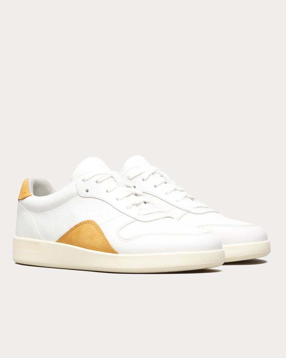 Everlane Court White Mustard Low Top Sneakers - Sneak in Peace