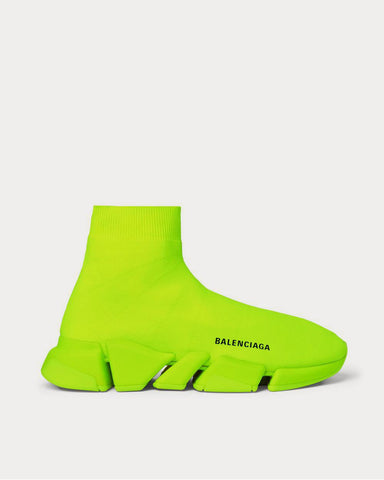 Balenciaga Speed 2.0 Stretch-Knit Slip-On  Yellow high top sneakers