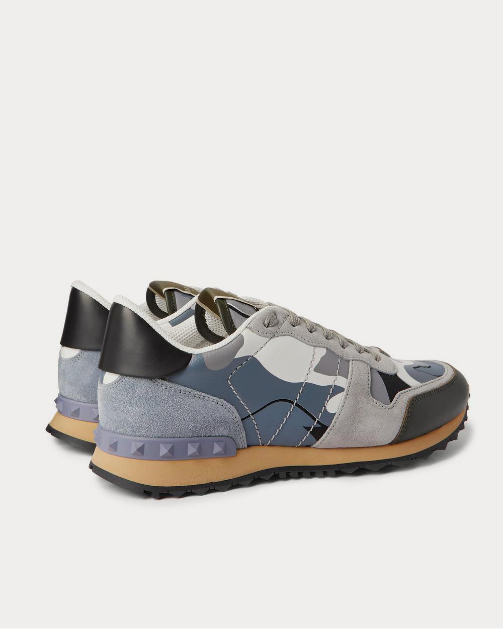 Valentino Rock Runner Suede, Leather and Canvas  Gray low top sneakers - 3