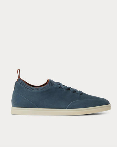 Loro Piana Soho Walk Nubuck  Blue low top sneakers