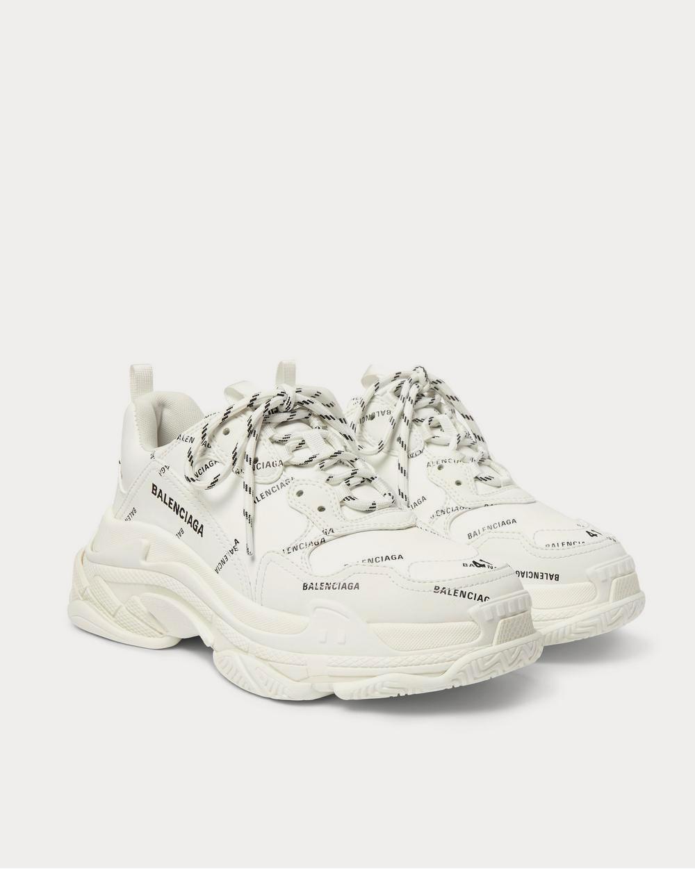 Balenciaga Triple S Logo-Print Faux Leather  White low top sneakers - 2